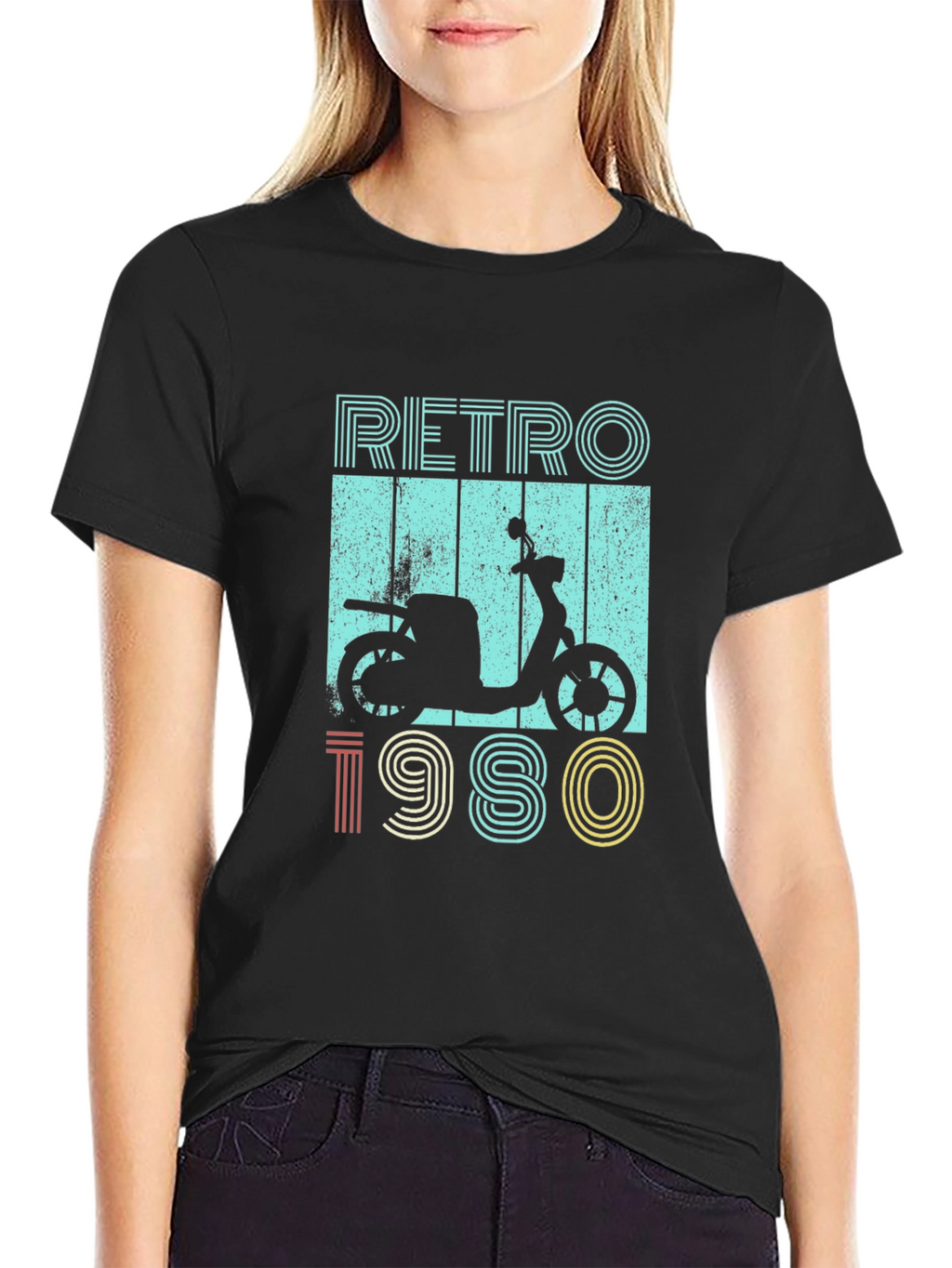 Retro 1980s Scooter Graphic T-Shirt