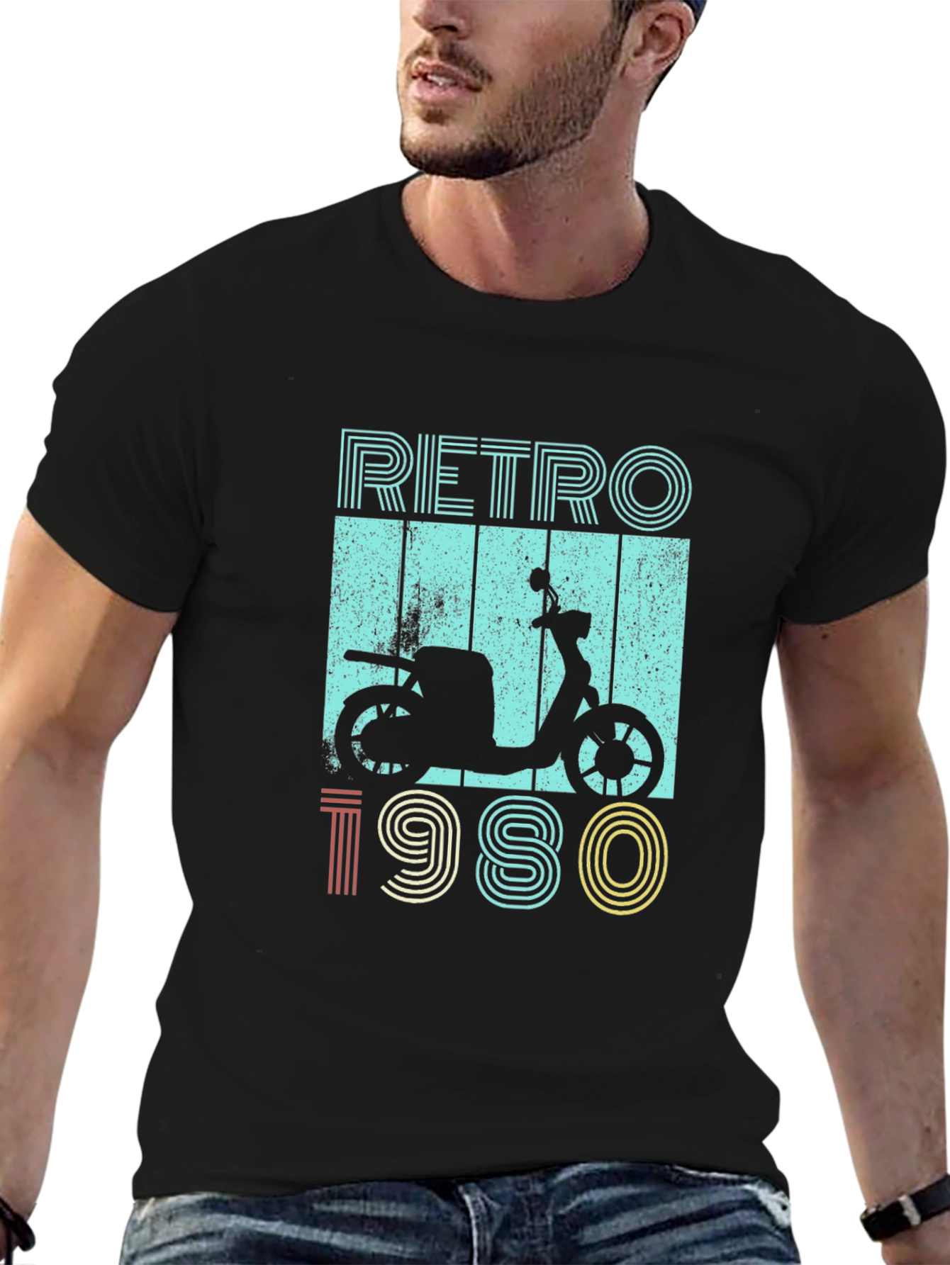 Retro 1980s Scooter Graphic T-Shirt