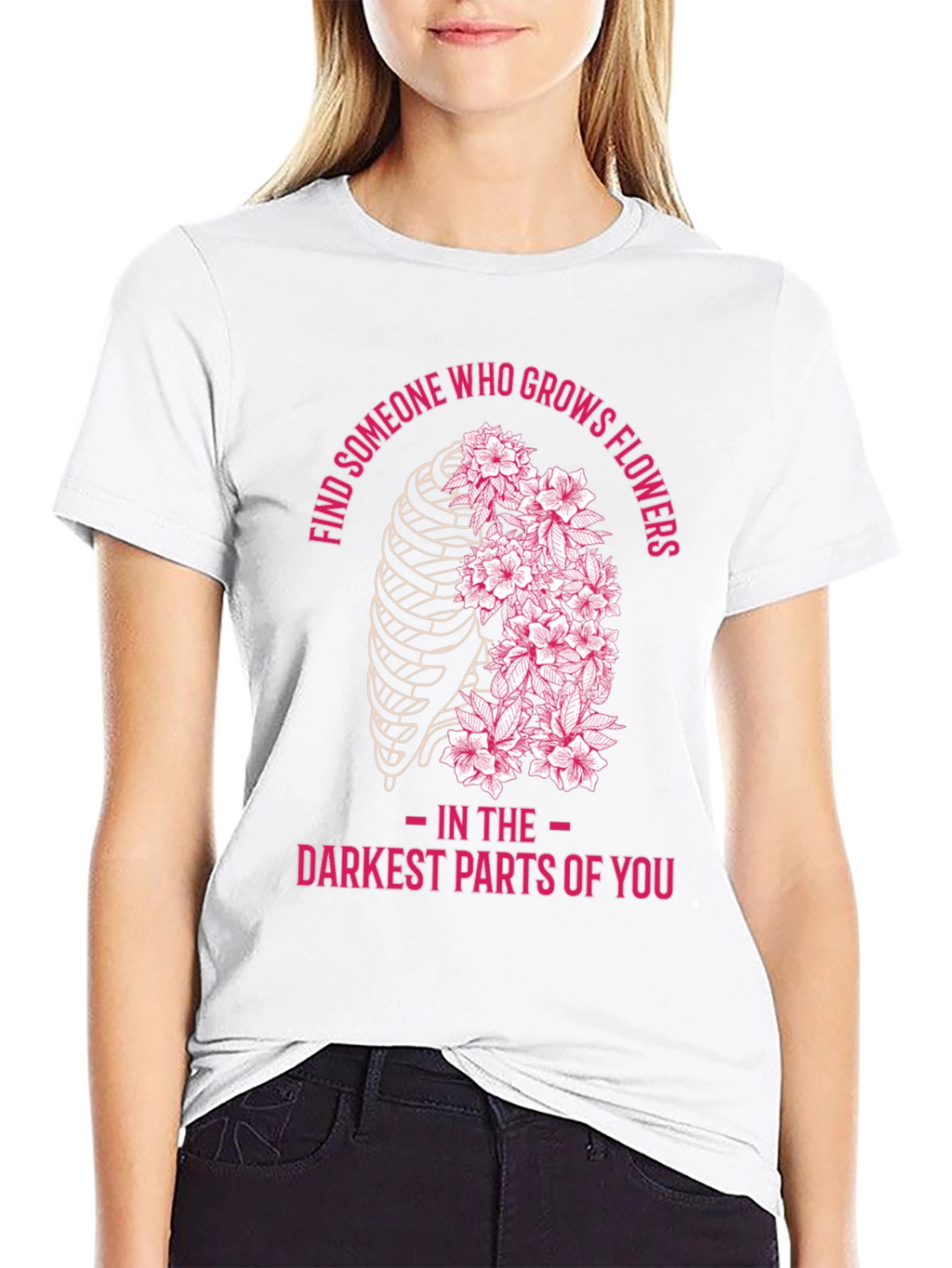Floral Rib Cage Graphic T-Shirt