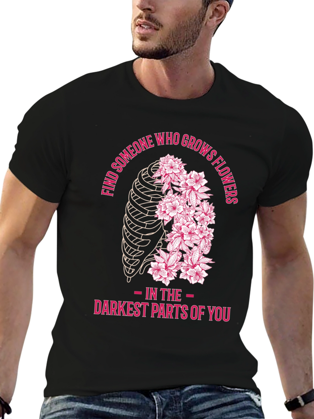 Floral Rib Cage Graphic T-Shirt