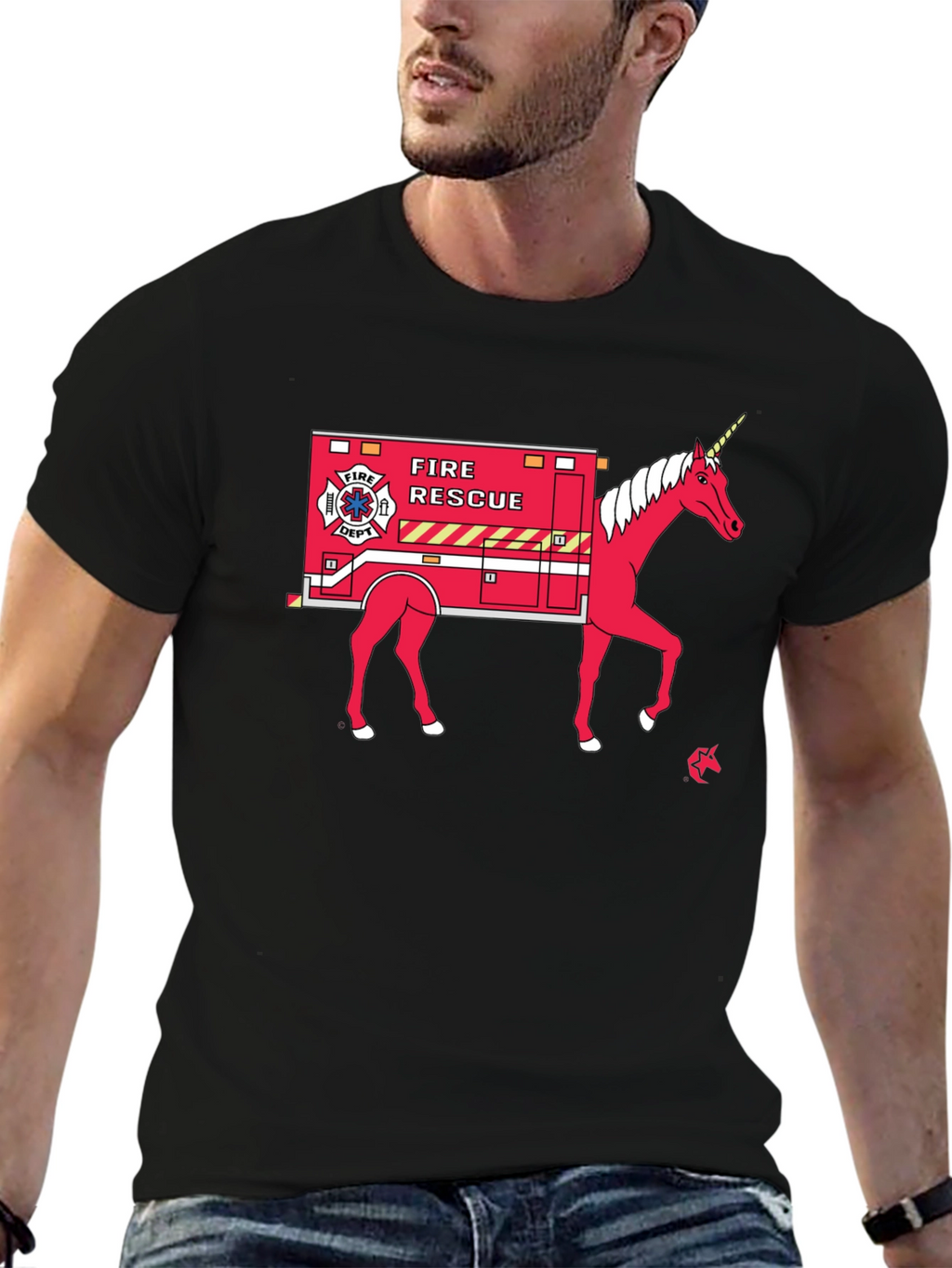 Fire Rescue Unicorn T-Shirt