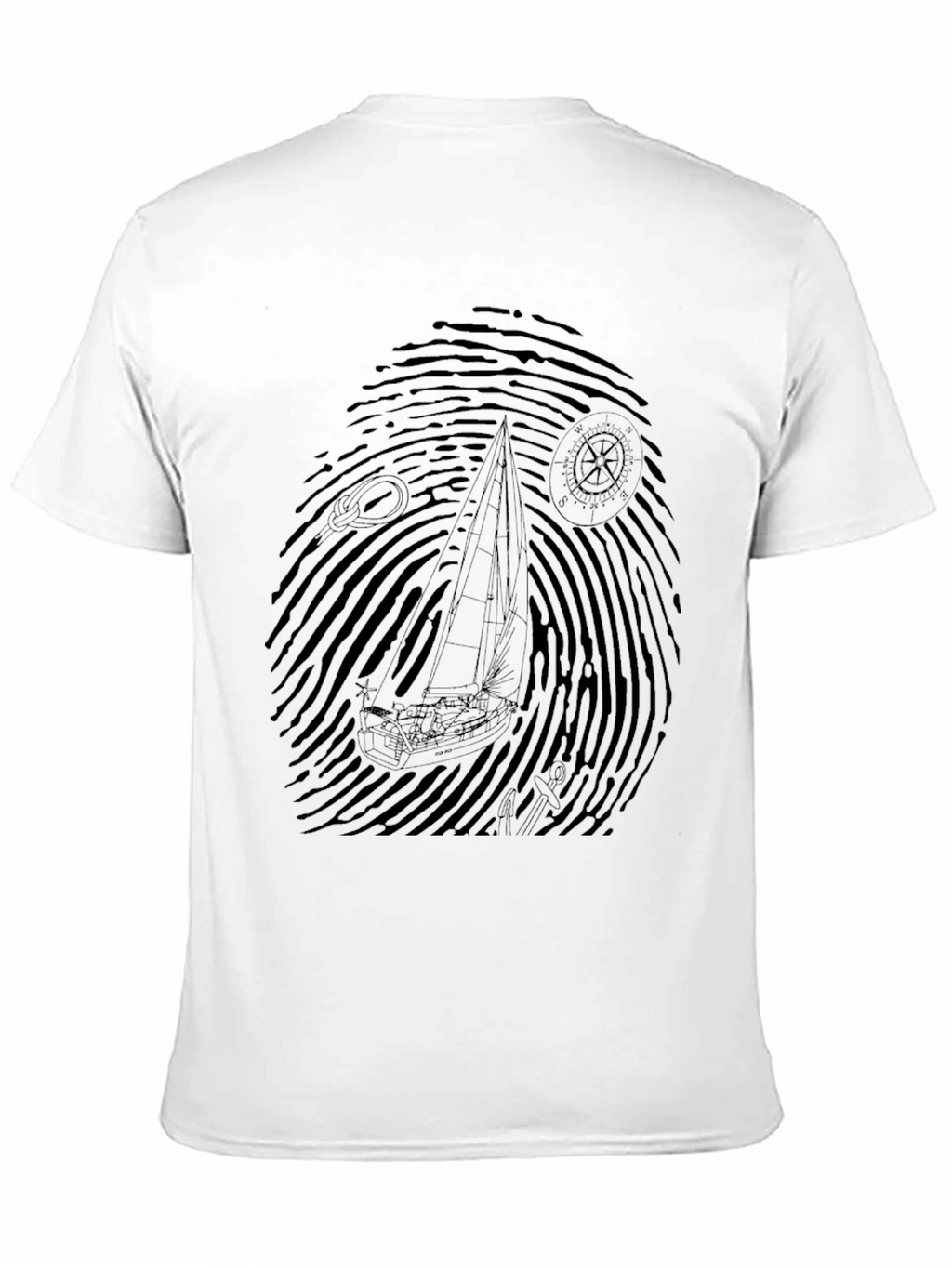 Nautical Fingerprint Sailboat Graphic Tee
