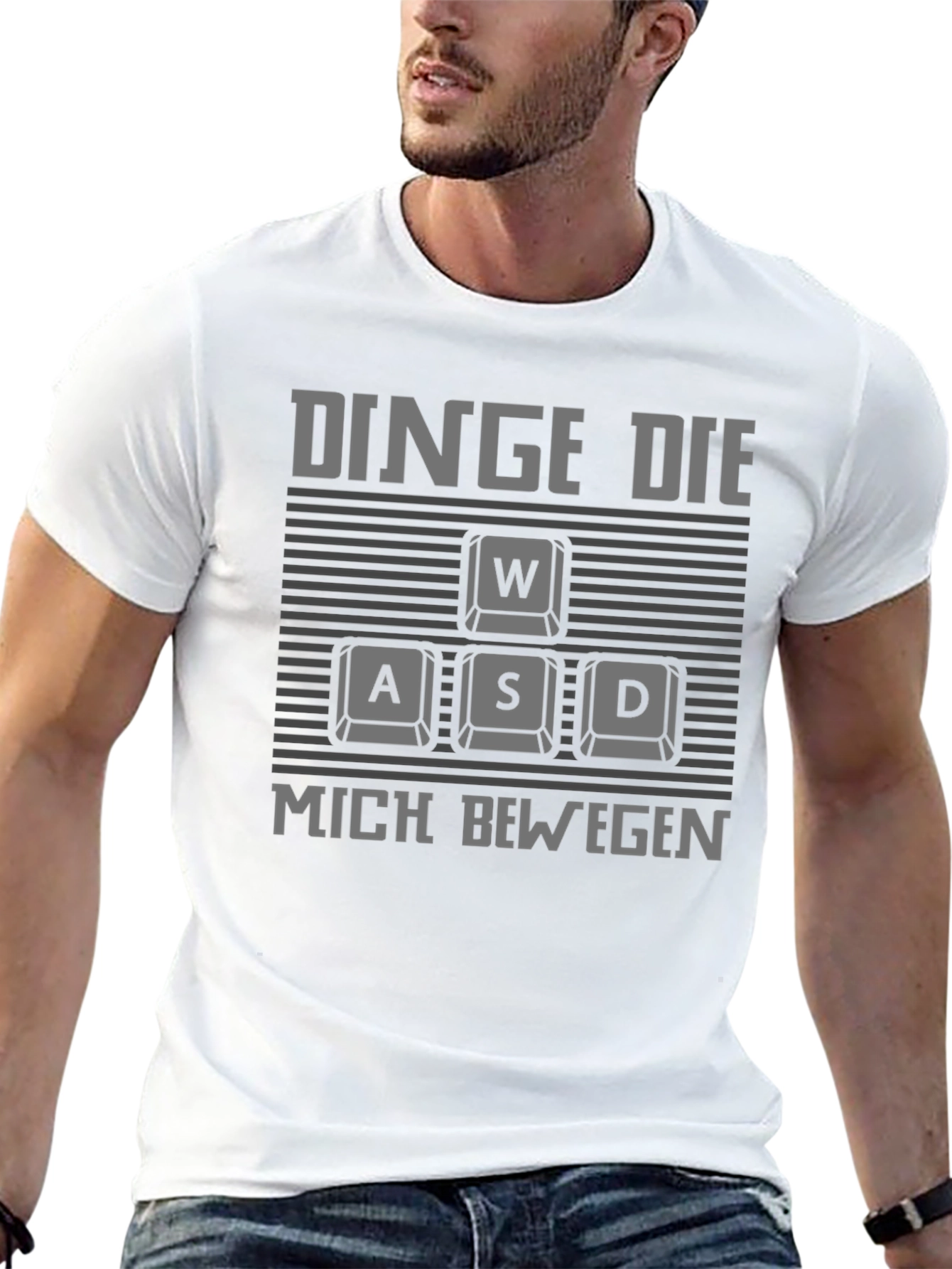 Gamer WASD Keyboard T-Shirt - DINGE DIE MICH BEWEGEN