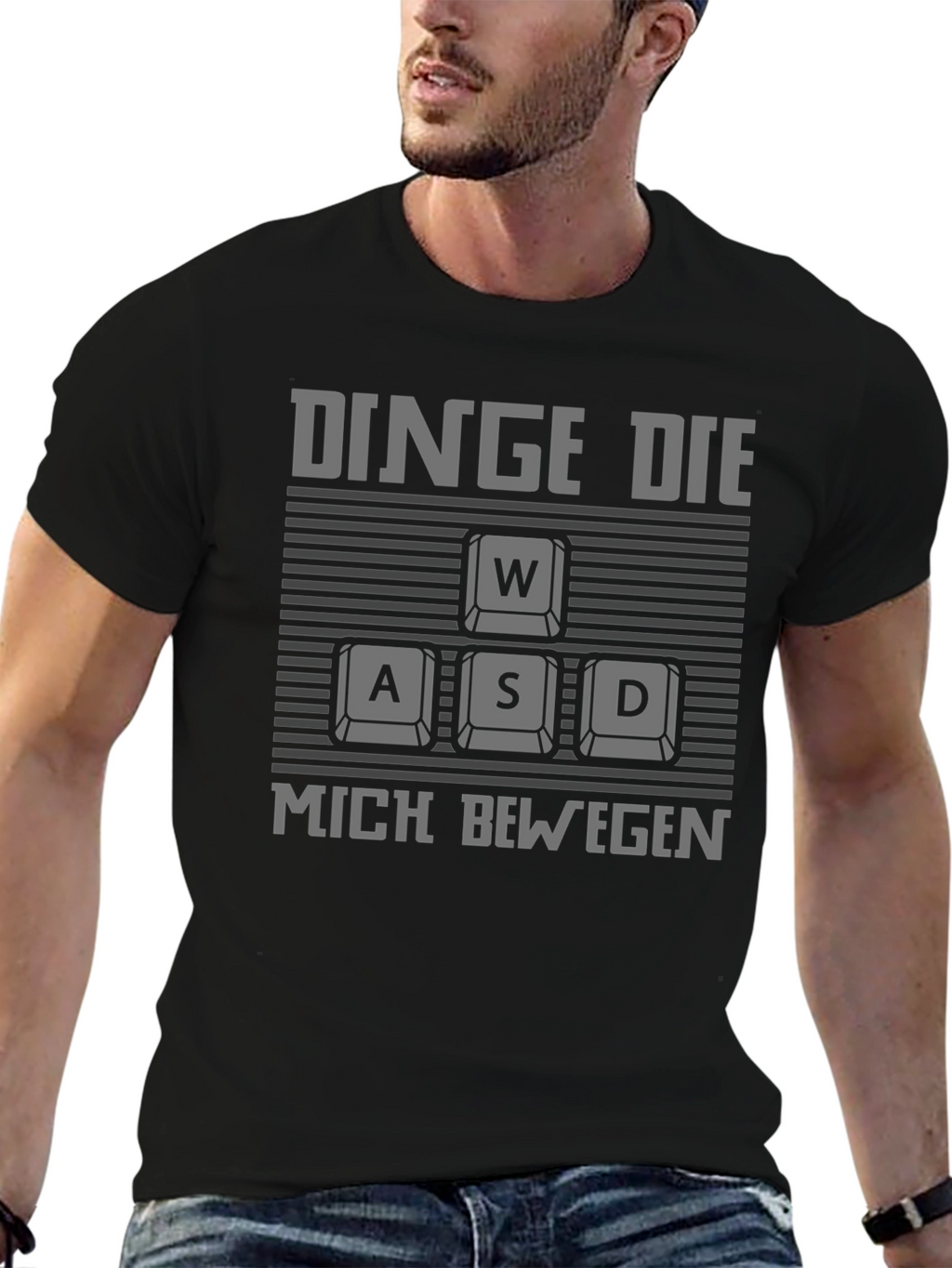 Gamer WASD Keyboard T-Shirt - DINGE DIE MICH BEWEGEN
