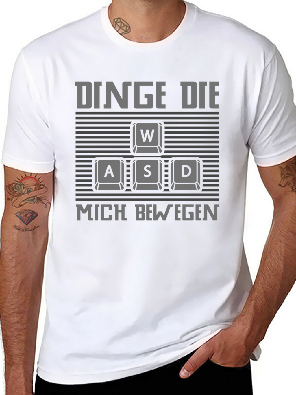 Gamer WASD Keyboard T-Shirt - DINGE DIE MICH BEWEGEN