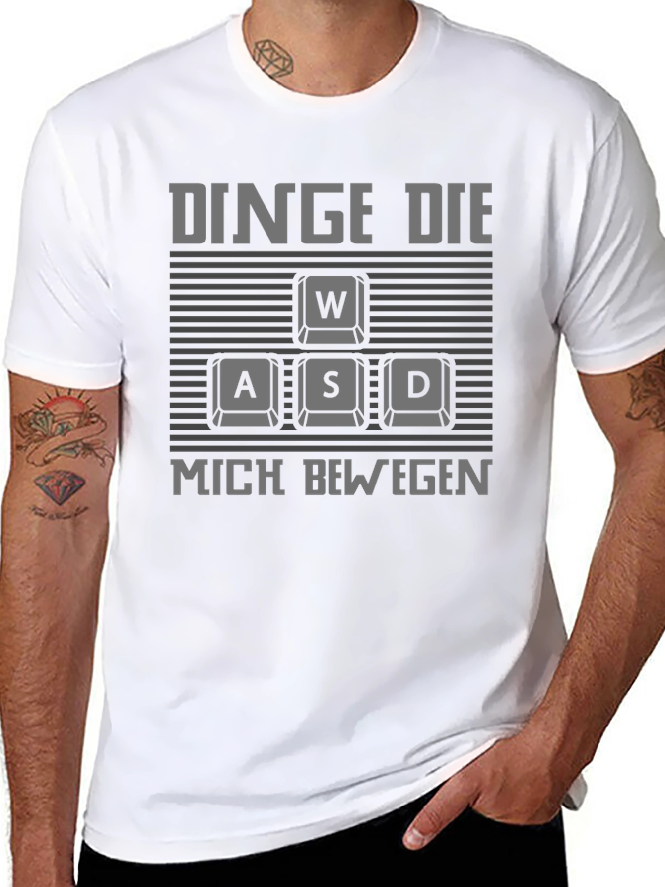 Gamer WASD Keyboard T-Shirt - DINGE DIE MICH BEWEGEN