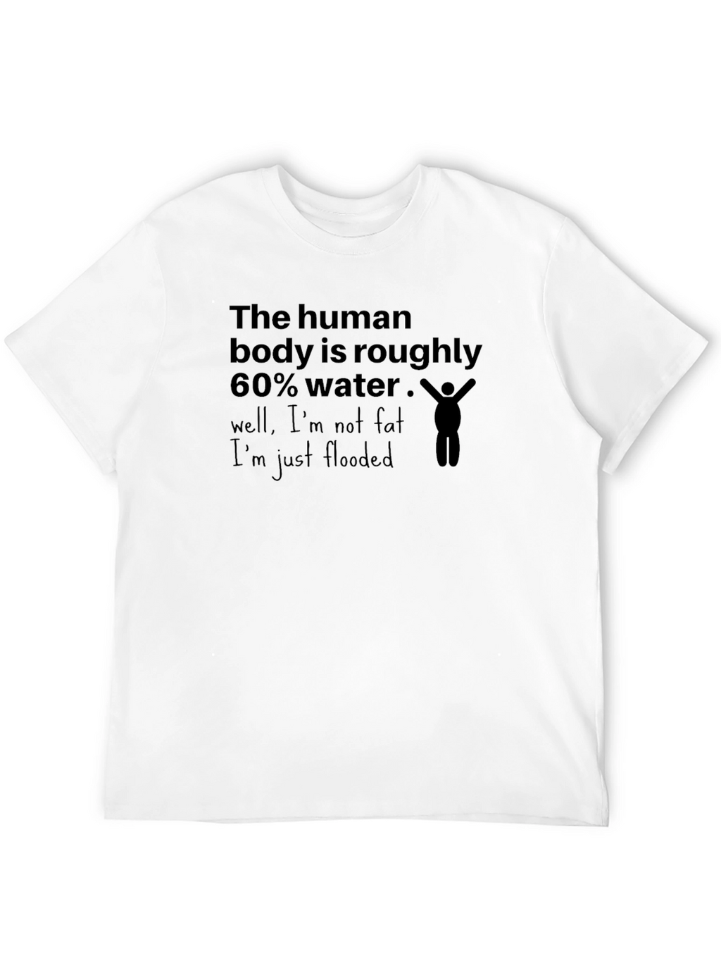 Humorous Flooded Graphic Tee - Black