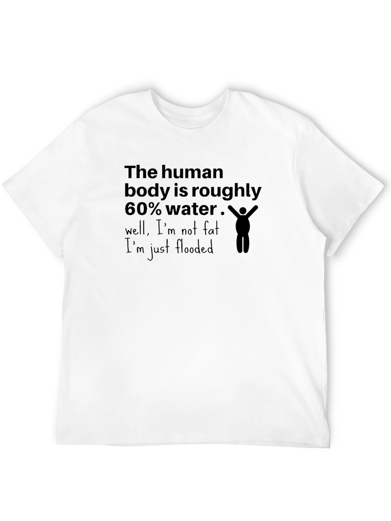 Humorous Flooded Graphic Tee - Black