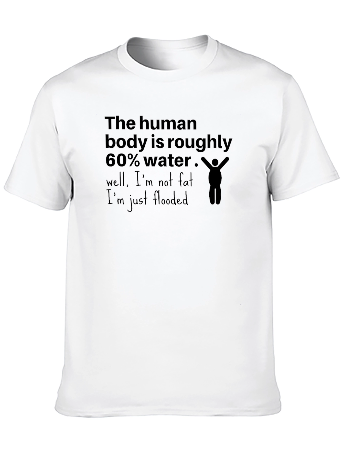Humorous Flooded Graphic Tee - Black