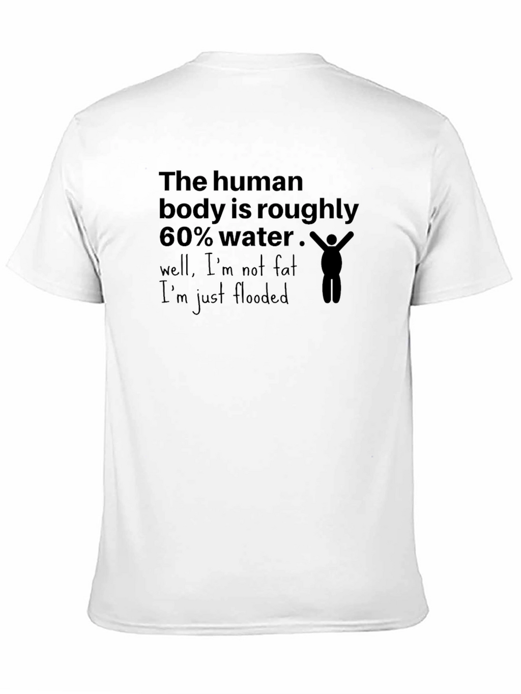 Humorous Flooded Graphic Tee - Black