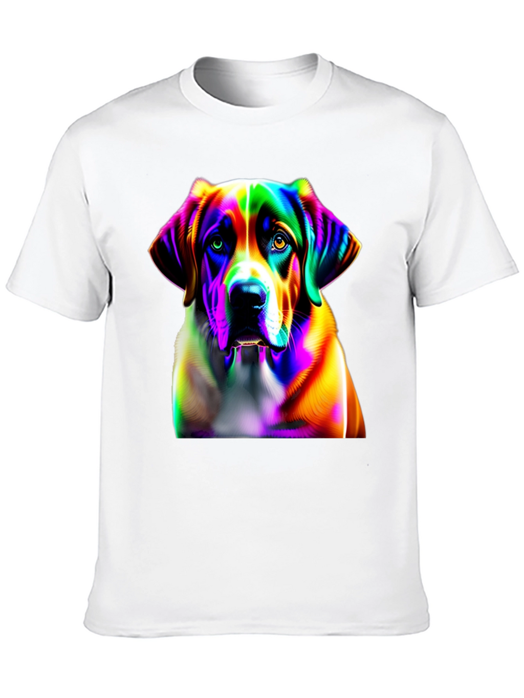 Rainbow Dog Graphic Tee - Unique Artistic Design