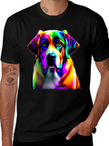 Rainbow Dog Graphic Tee - Unique Artistic Design