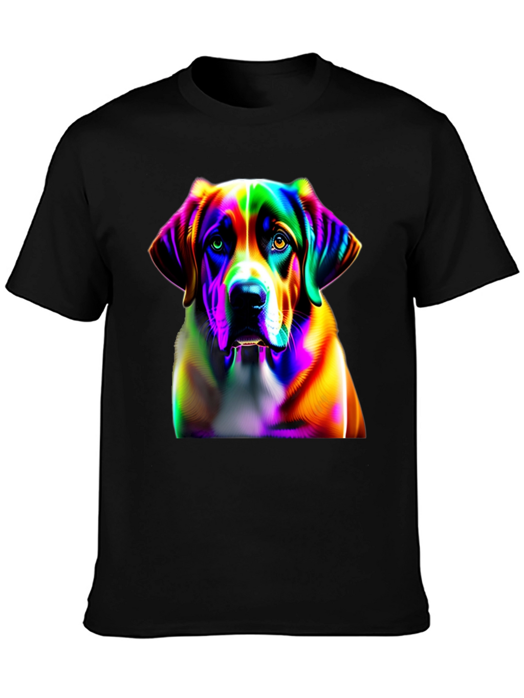 Rainbow Dog Graphic Tee - Unique Artistic Design