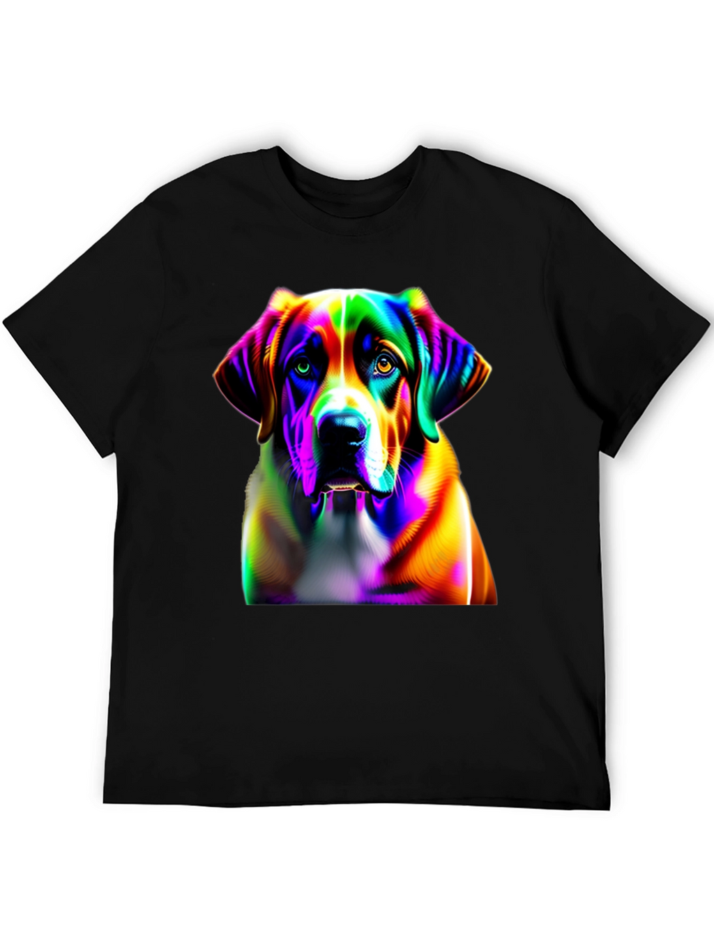 Rainbow Dog Graphic Tee - Unique Artistic Design