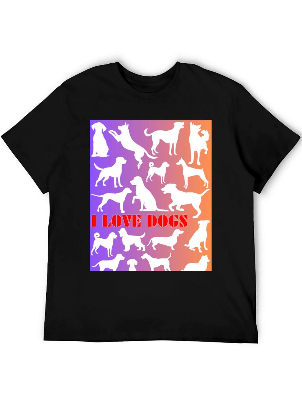 I Love Dogs Graphic Print T-Shirt