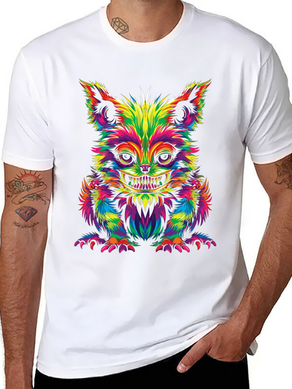 Psychedelic Cheshire Cat Graphic Tee