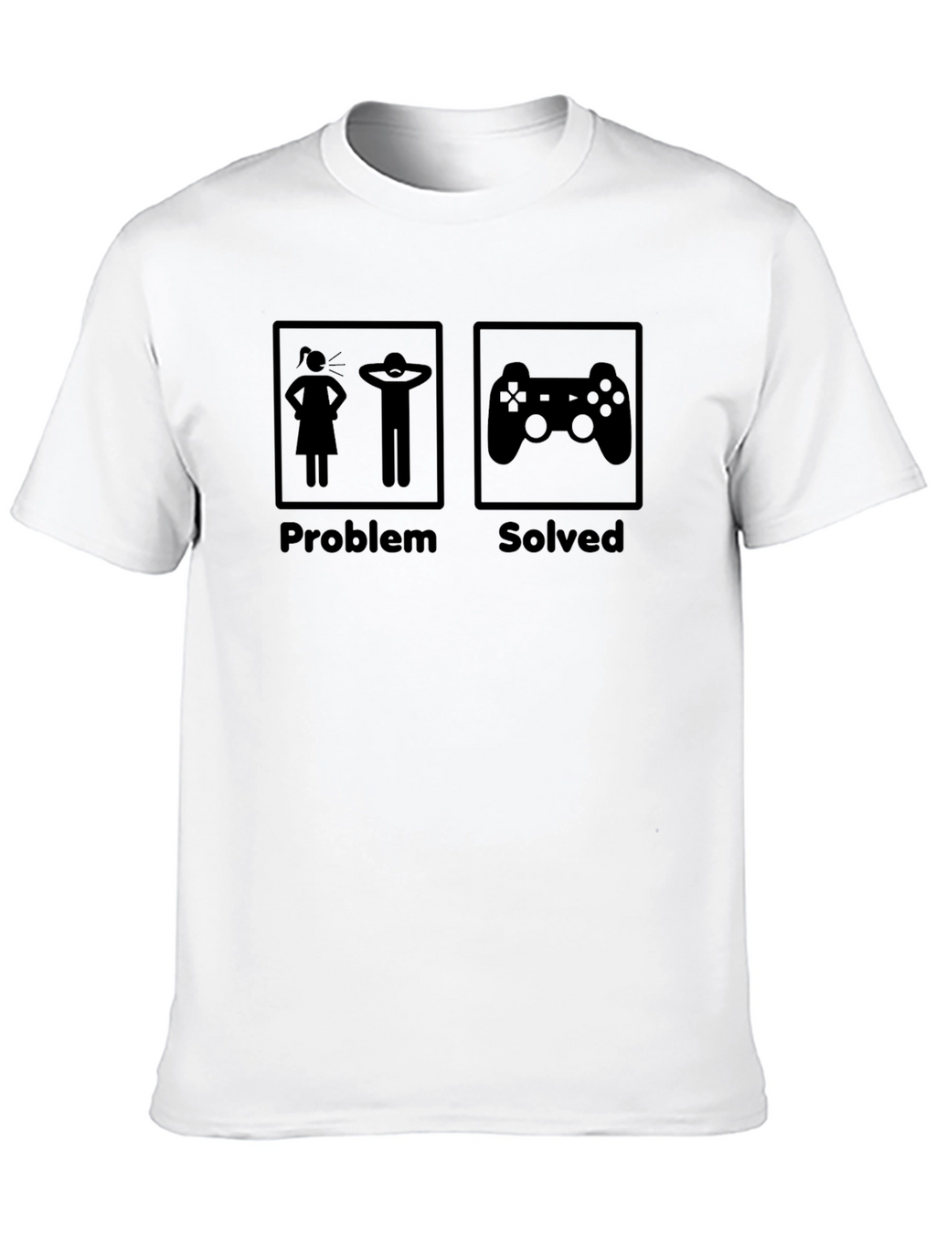 Gamer Problem Solved Graphic Tee - Funny Gaming T-Shirt