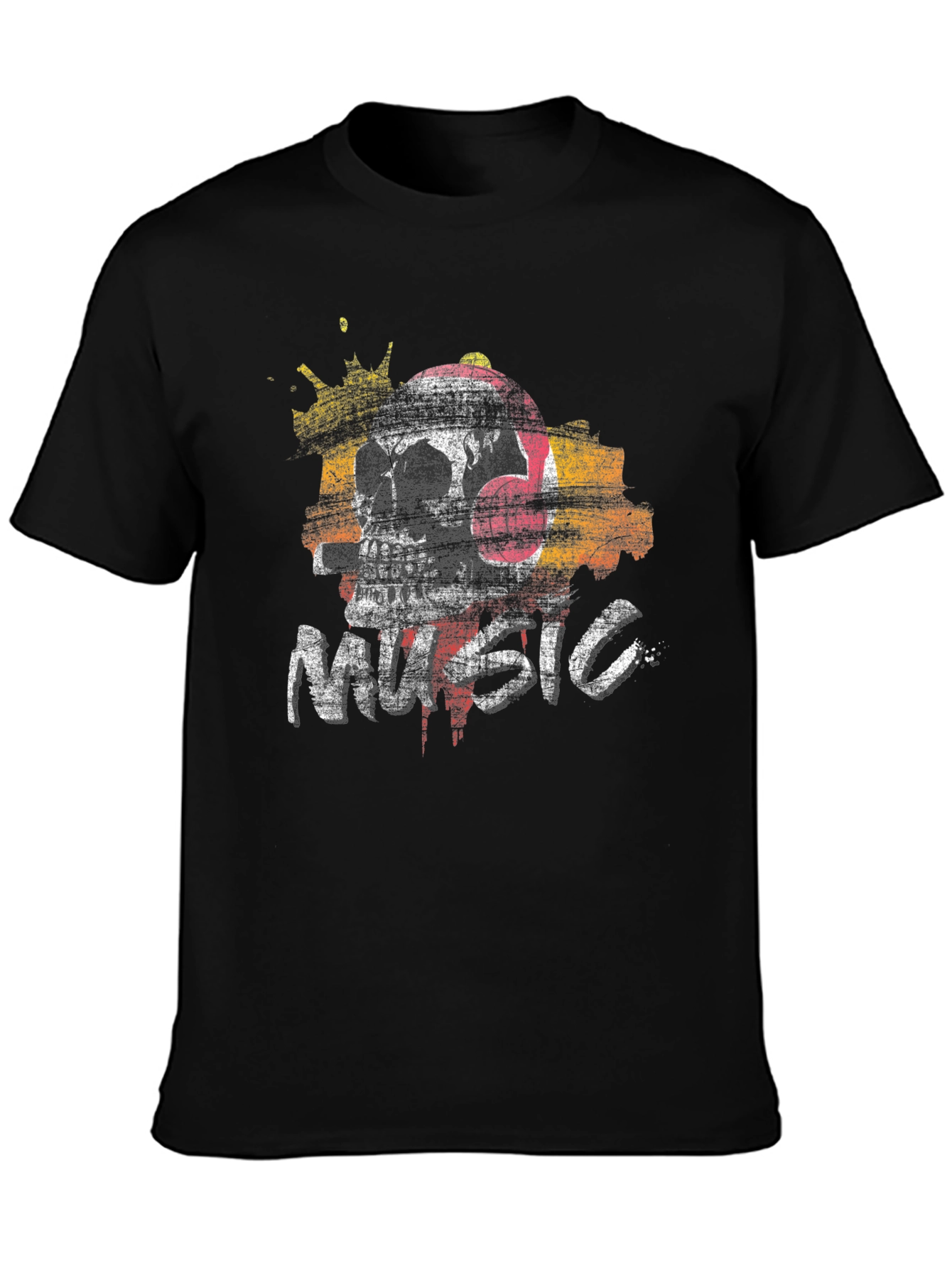 Skull Music Graphic Tee - Black