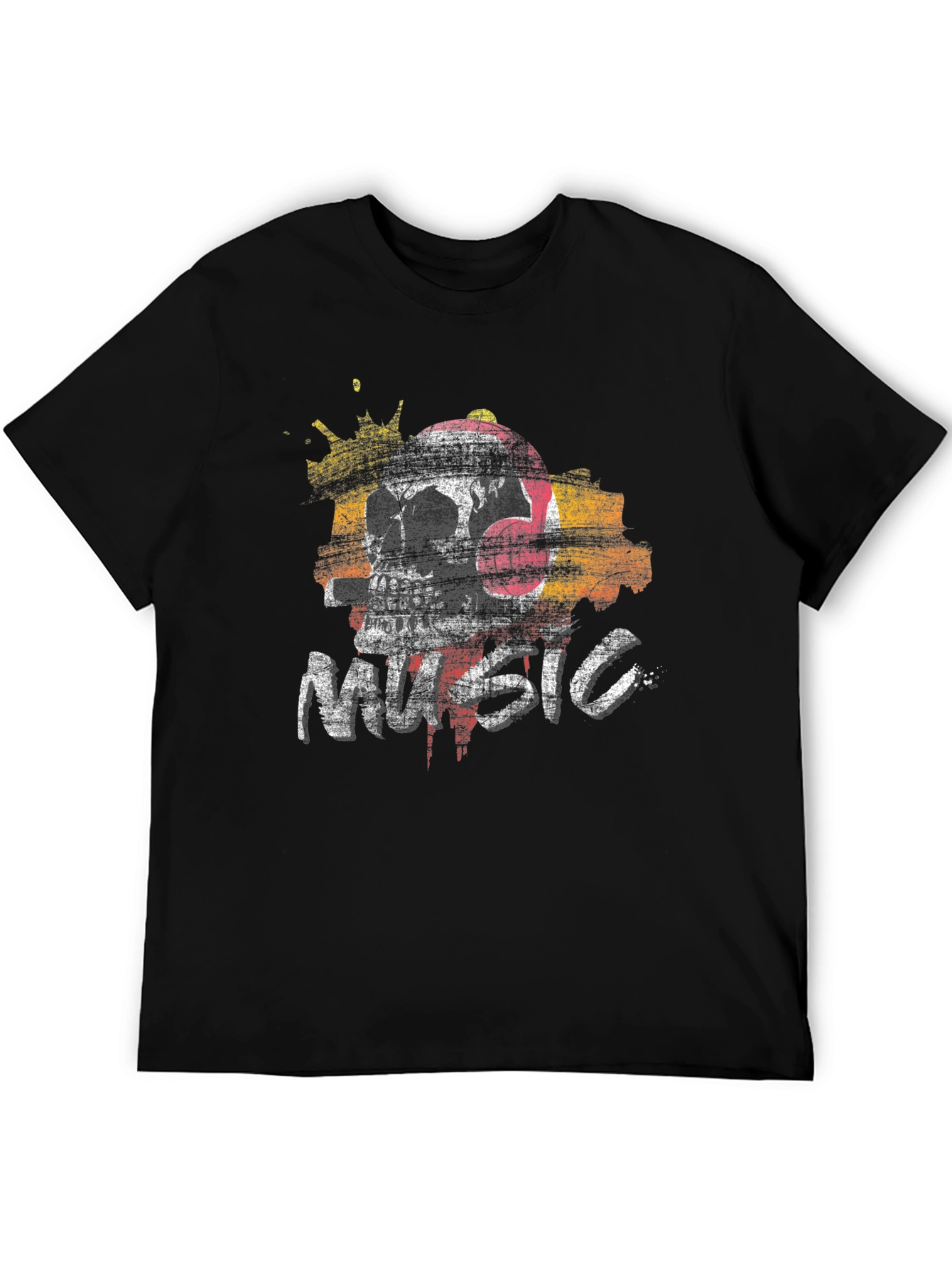 Skull Music Graphic Tee - Black
