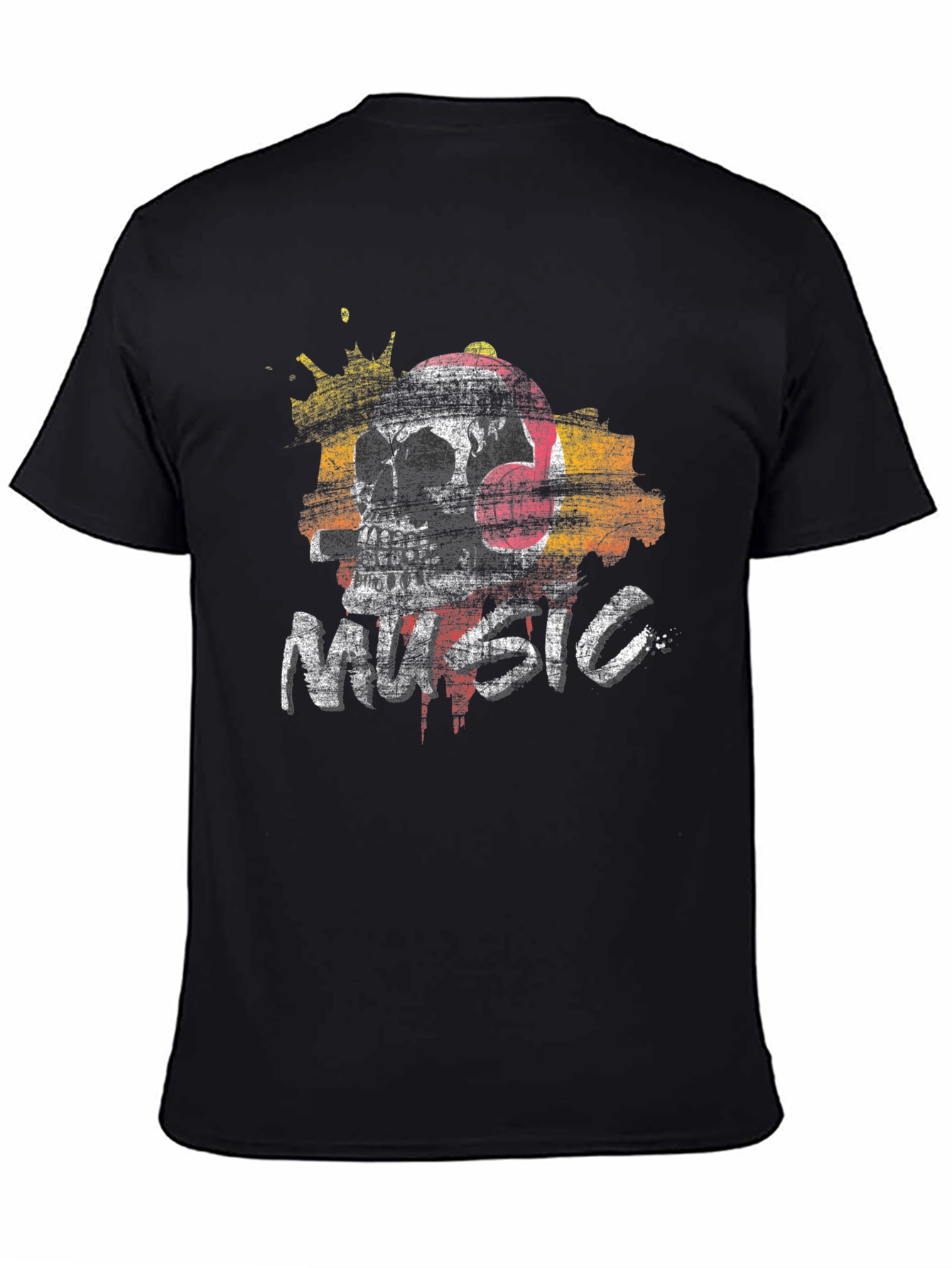 Skull Music Graphic Tee - Black