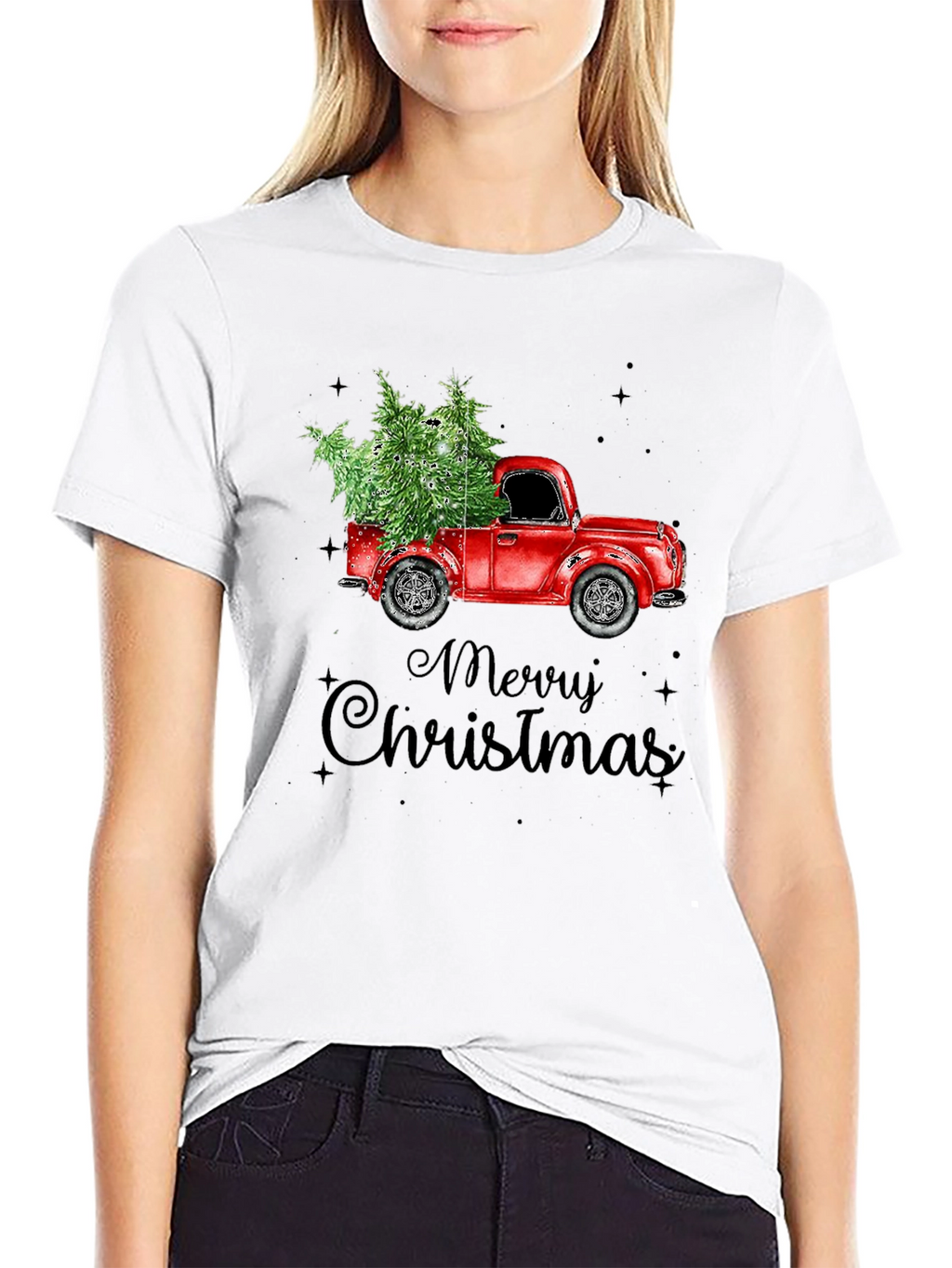 Merry Christmas Red Truck T-Shirt
