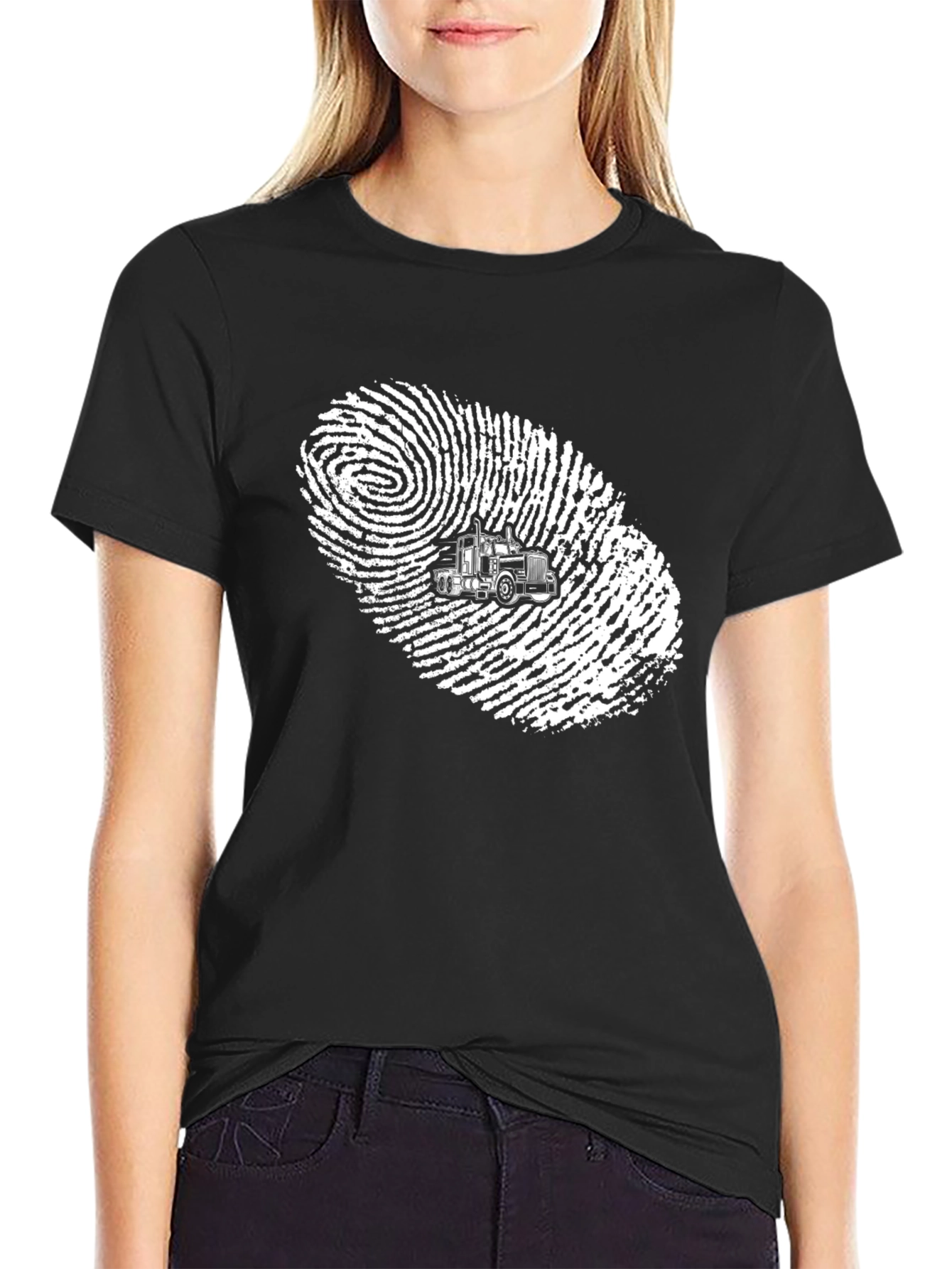Trucker Fingerprint Graphic T-Shirt