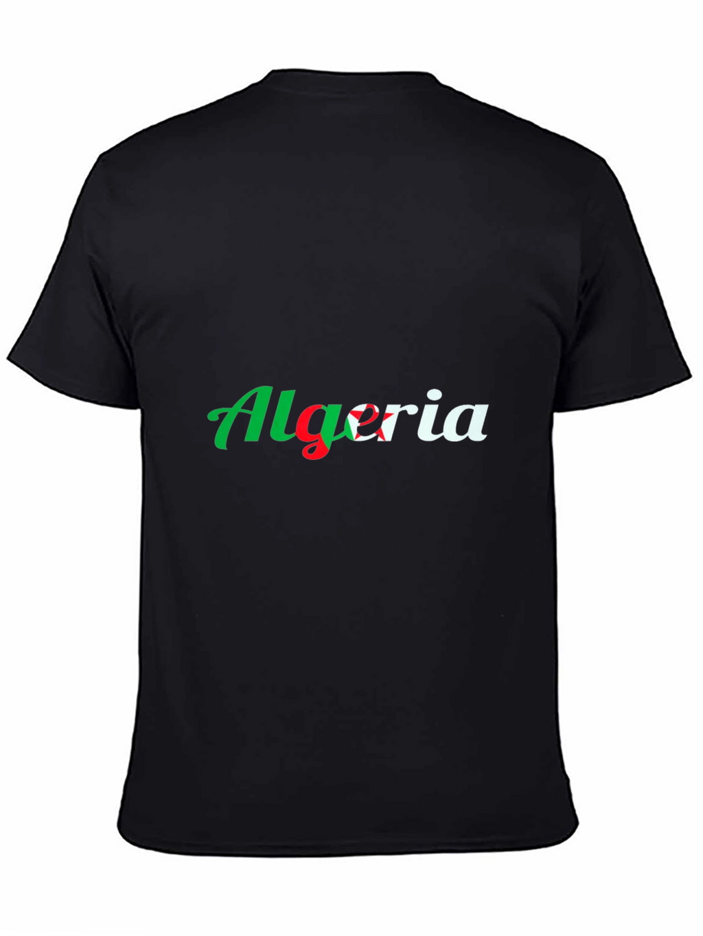 Algeria Flag Graphic T-Shirt - Black