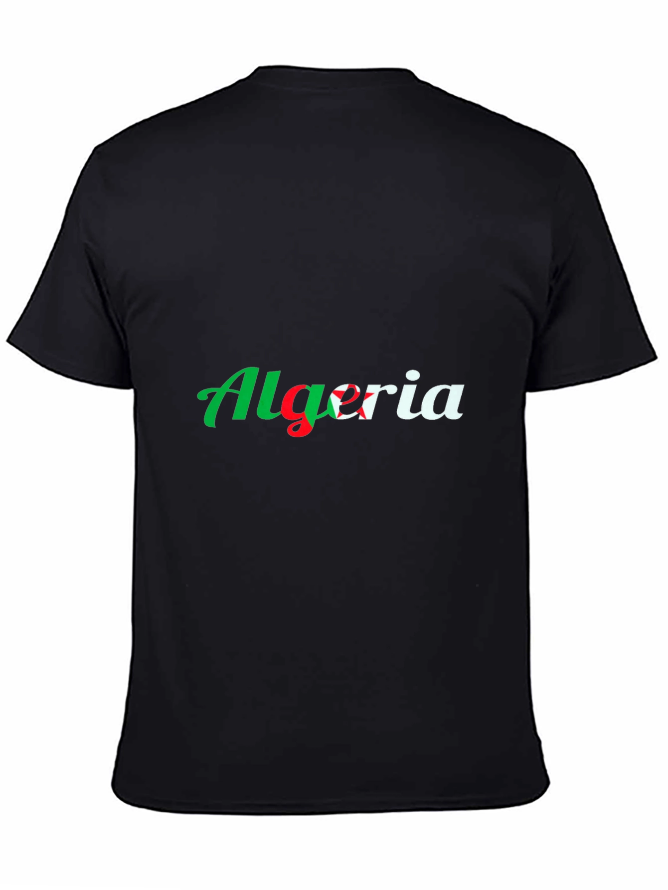 Algeria Flag Graphic T-Shirt - Black