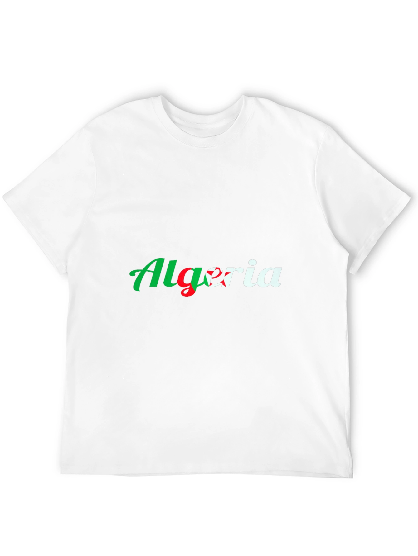 Algeria Flag Graphic T-Shirt - Black