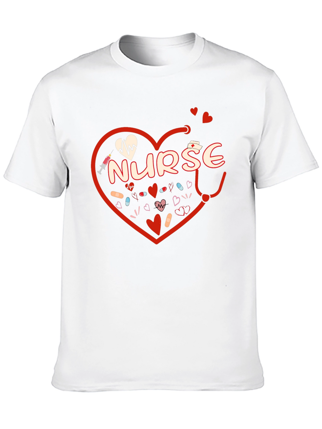 Nurse Heart Graphic T-Shirt - Medical Professional Tee