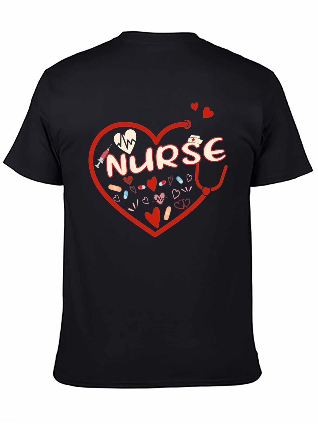 Nurse Heart Graphic T-Shirt - Medical Professional Tee