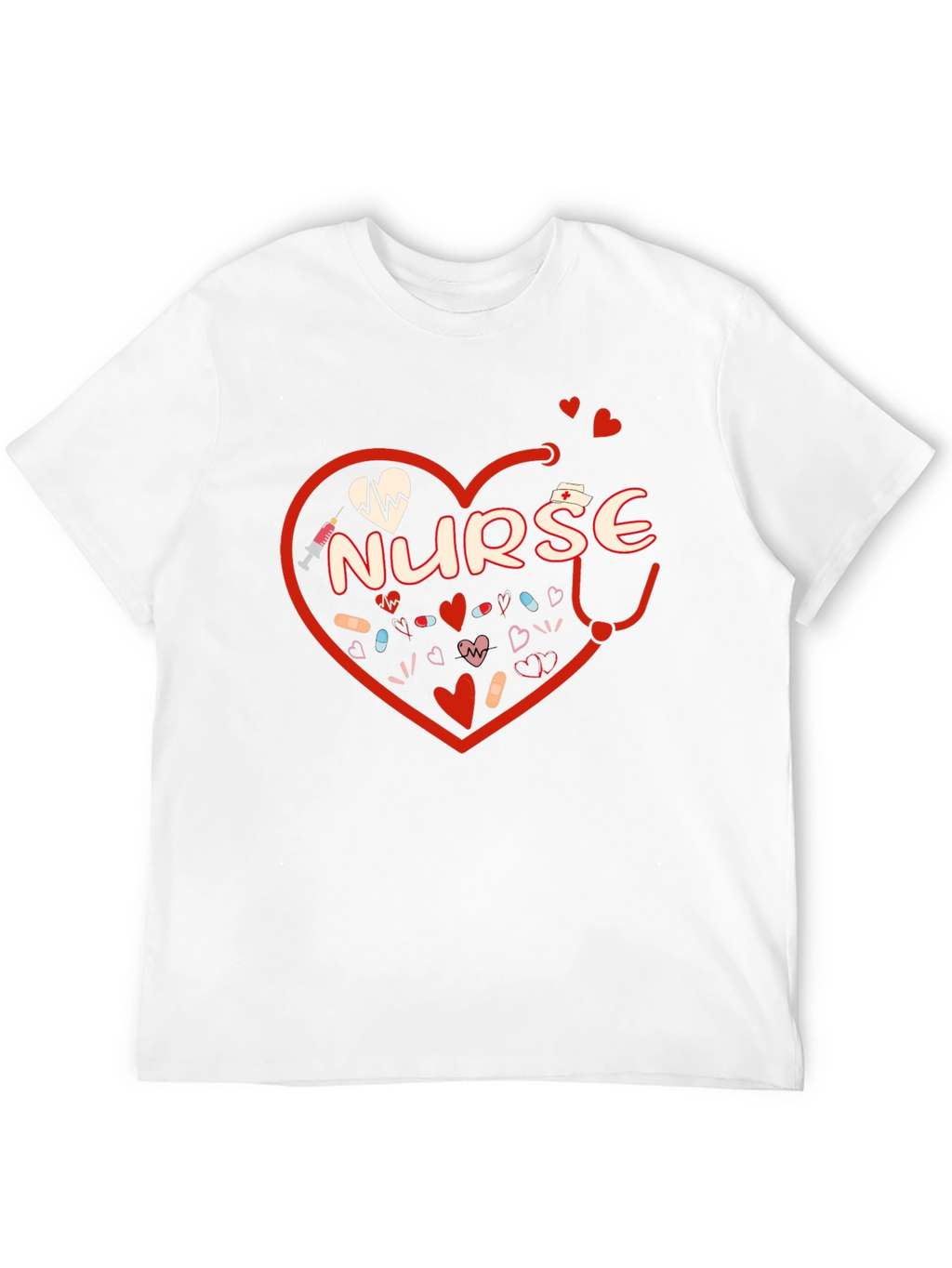 Nurse Heart Graphic T-Shirt - Medical Professional Tee