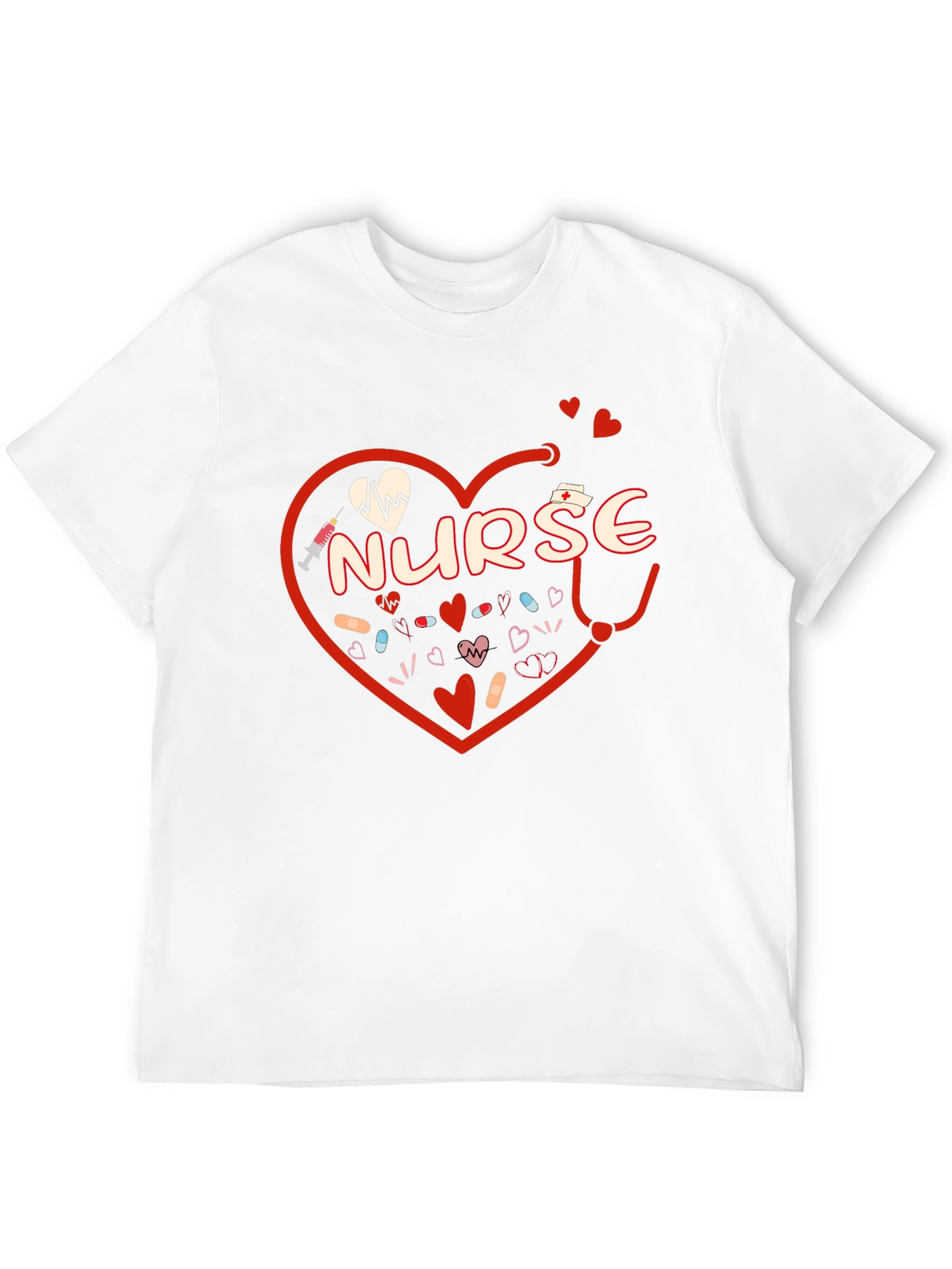Nurse Heart Graphic T-Shirt - Medical Professional Tee