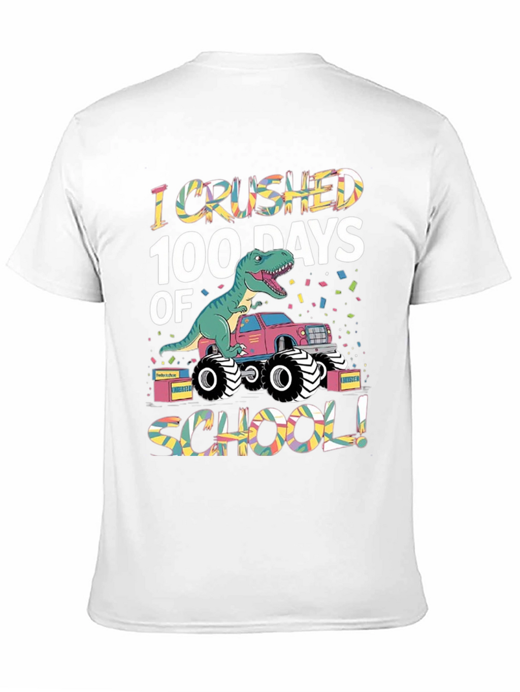 100 Days of School Dinosaur Monster Truck T-Shirt