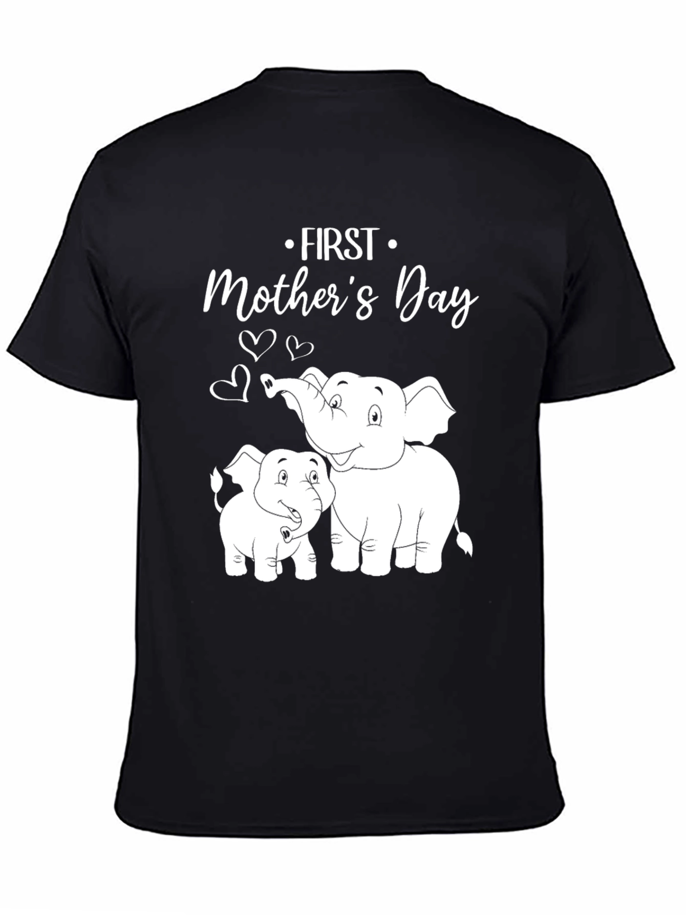 First Mothers Day Elephant T-Shirt - Cute Mom & Baby Graphic Tee