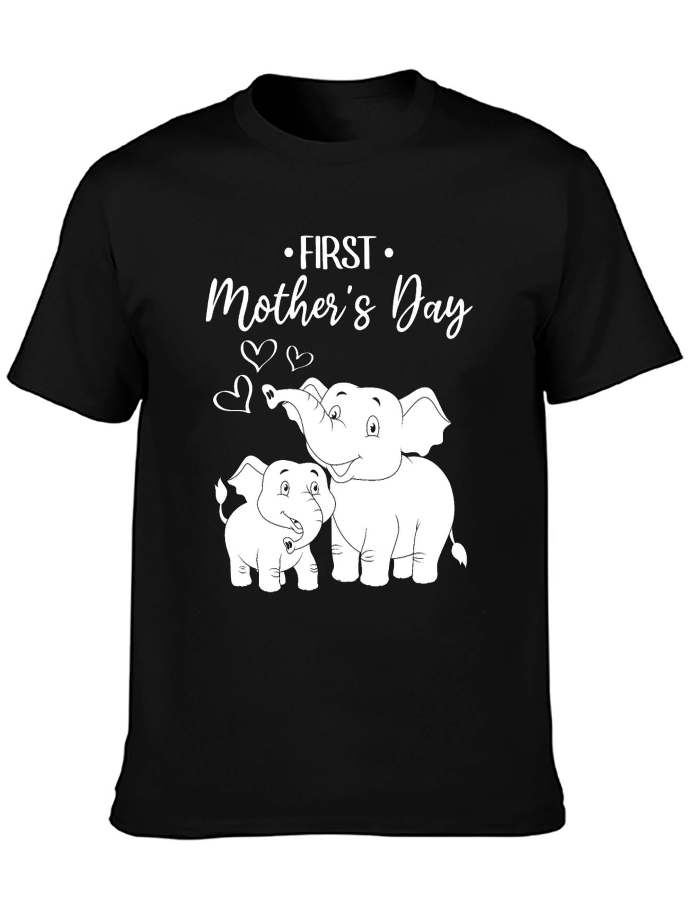 First Mothers Day Elephant T-Shirt - Cute Mom & Baby Graphic Tee