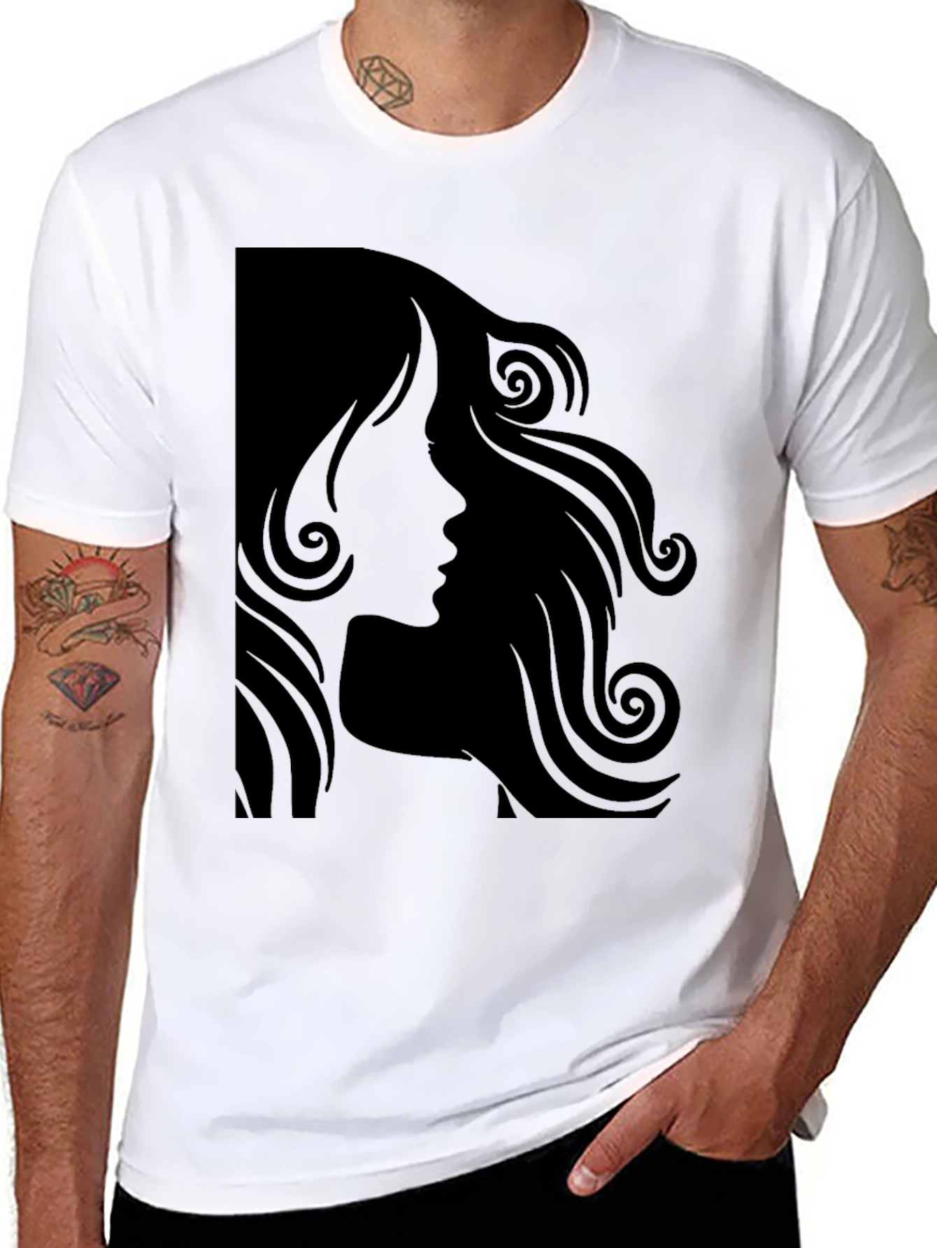 Silhouette Hairstyle T-Shirt - Modern Graphic Tee