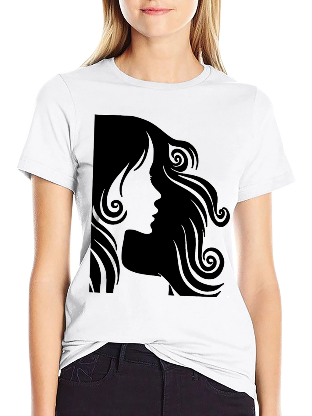 Silhouette Hairstyle T-Shirt - Modern Graphic Tee