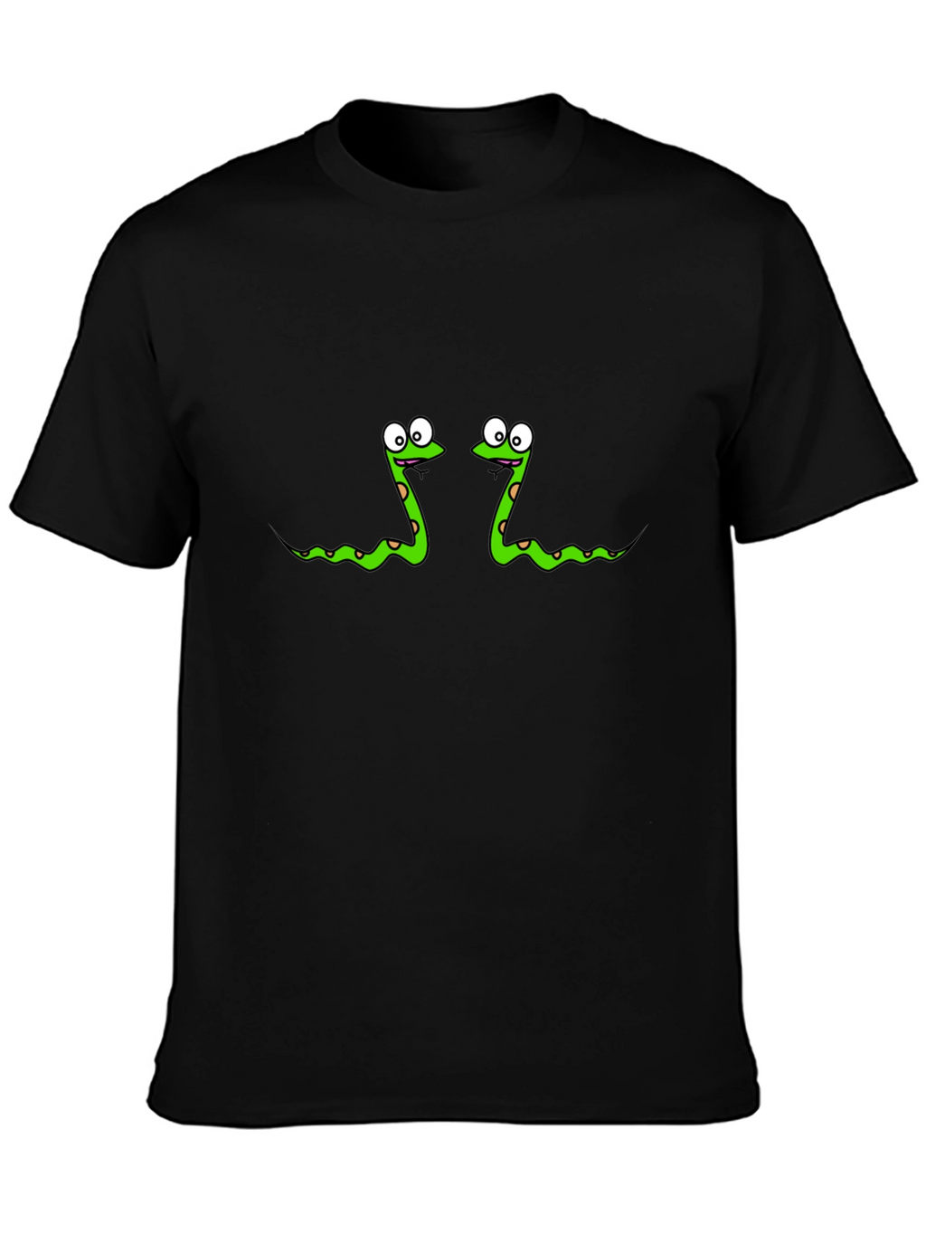 Funny Snake Print Black T-Shirt
