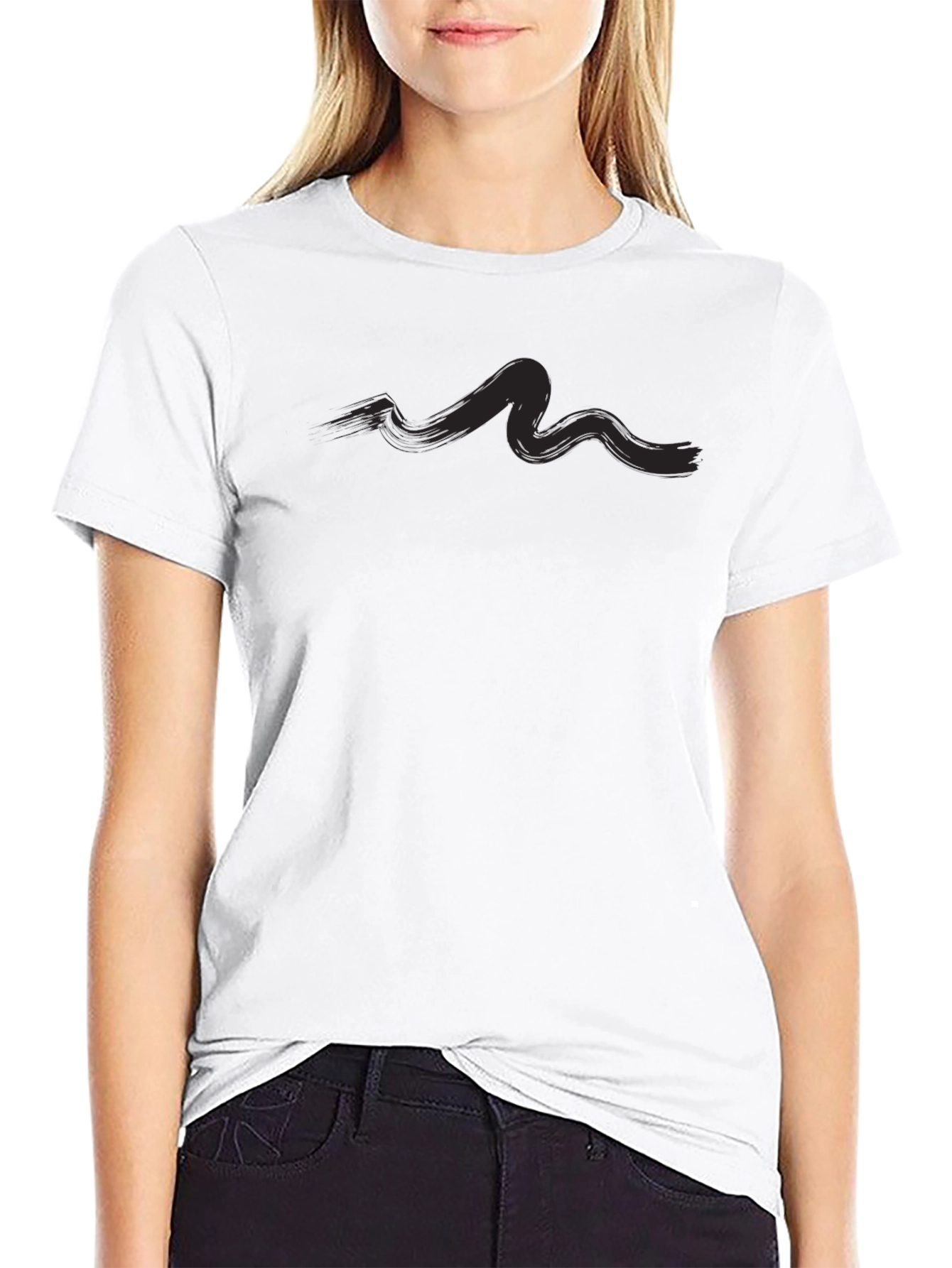 Mens Casual Black Graphic Tee Shirt