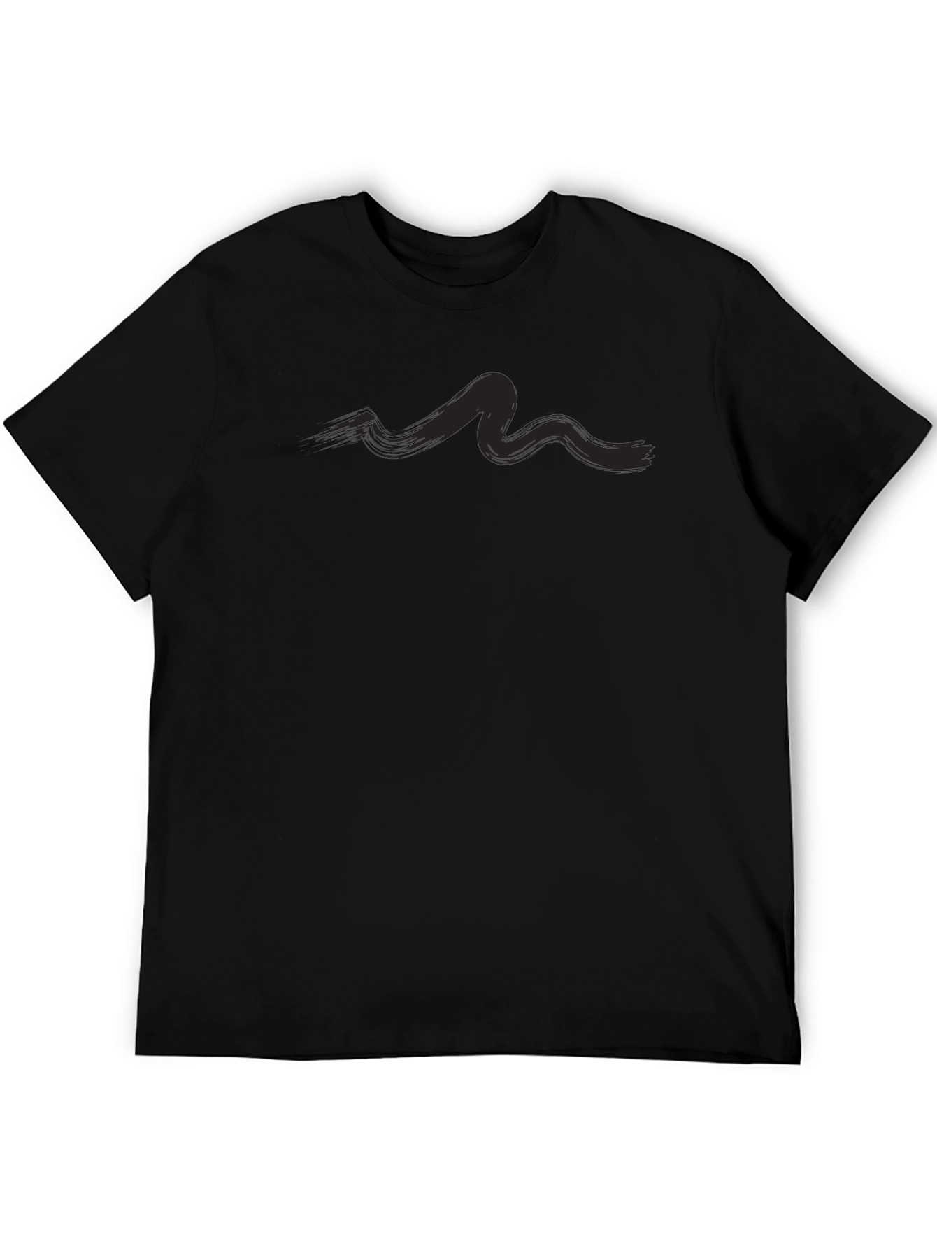 Mens Casual Black Graphic Tee Shirt