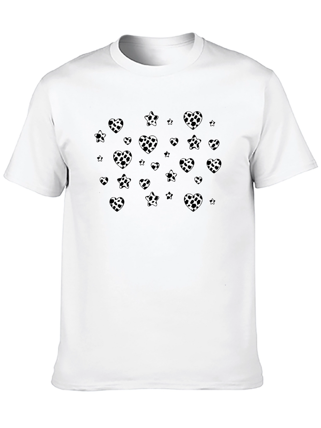 Cow Heart Print Black Tee