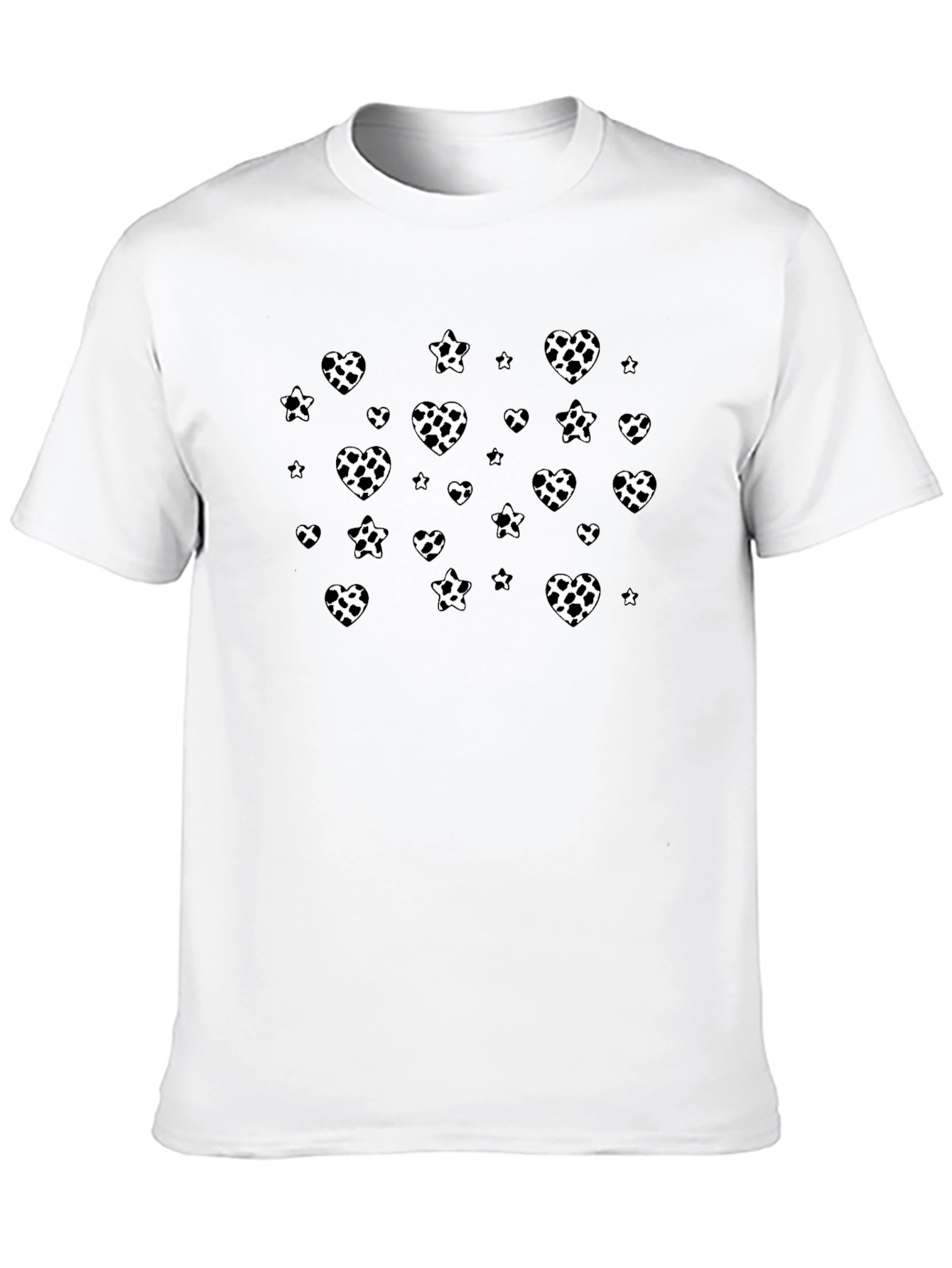 Cow Heart Print Black Tee