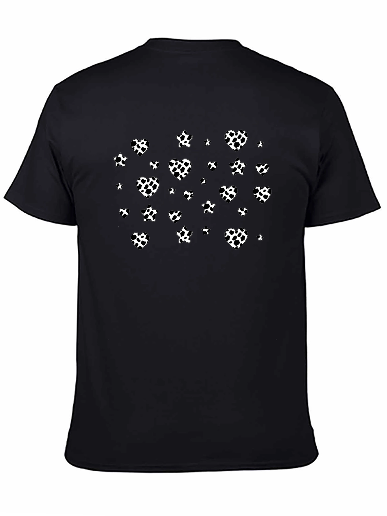 Cow Heart Print Black Tee
