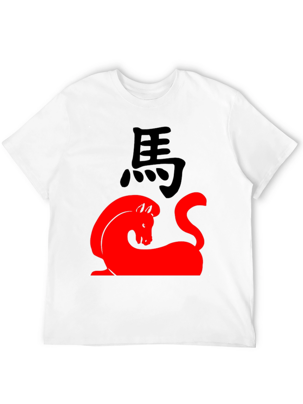 Red Horse Graphic Black T-Shirt