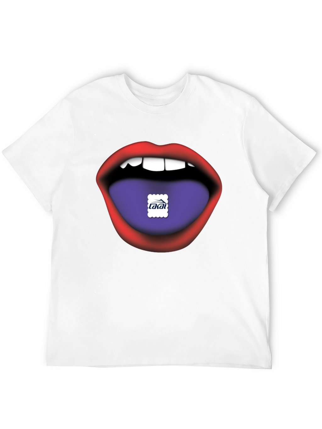 Lips Tongue Graphic Print Mens Black T-Shirt