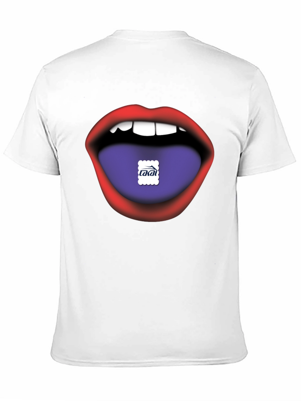 Lips Tongue Graphic Print Mens Black T-Shirt