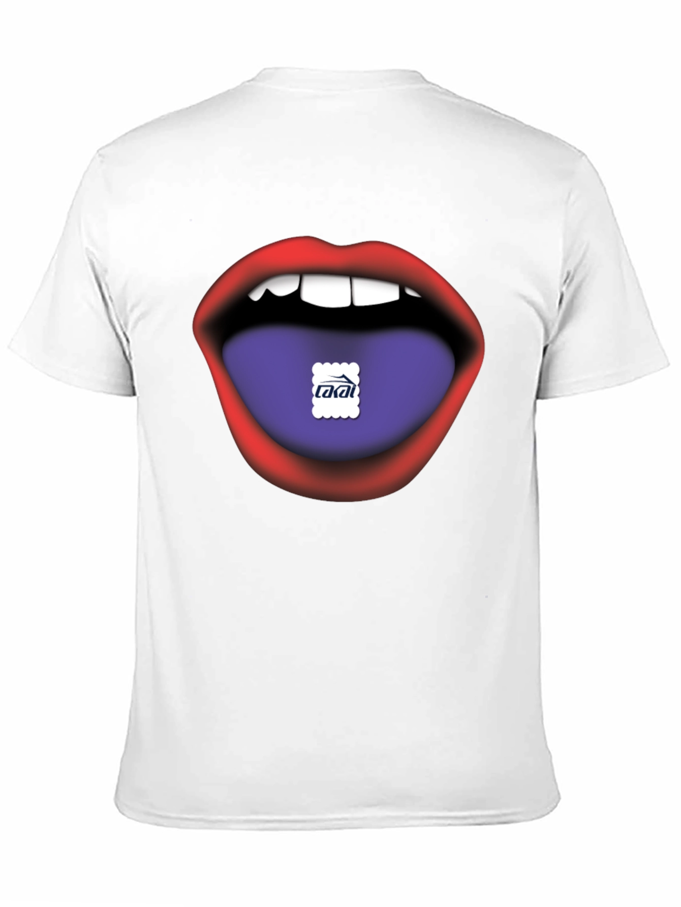 Lips Tongue Graphic Print Mens Black T-Shirt