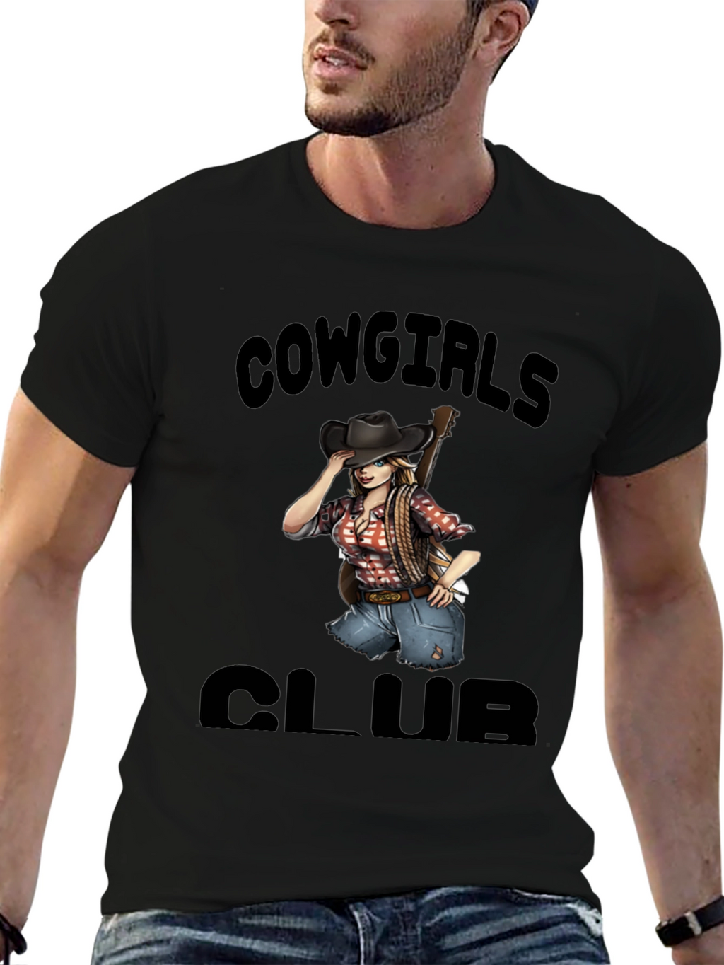 Cowgirls Club Black Graphic Tee