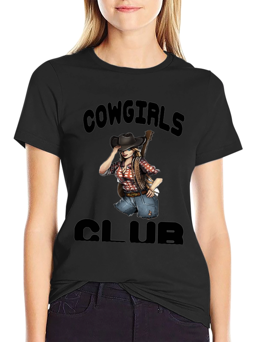 Cowgirls Club Black Graphic Tee